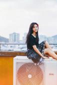 天台黄昏时的唯美迷人图