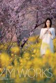 花圃中的白裙女子唯美图
