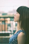 碎花长裙美女在天台清纯照